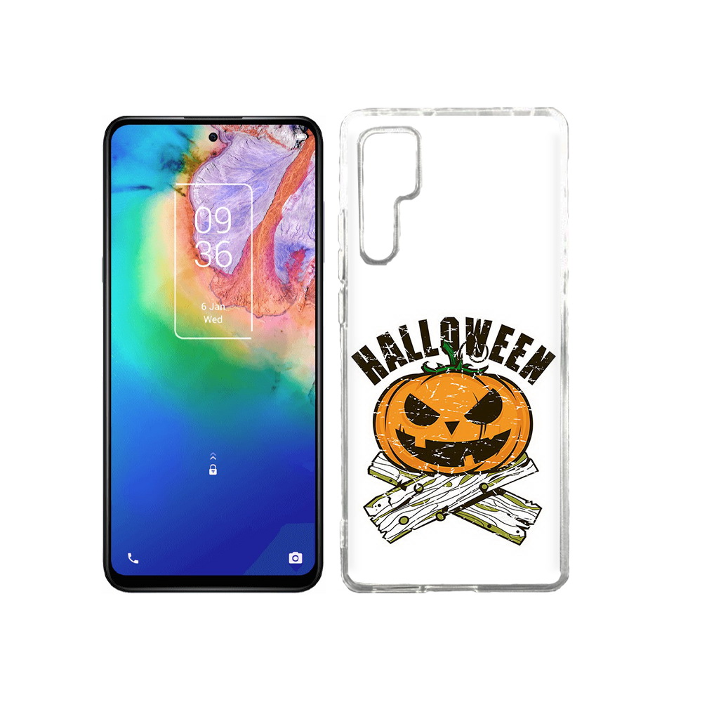 

Чехол MyPads Tocco для TCL 20 Pro Хэллоуин доски тыква, Прозрачный, Tocco