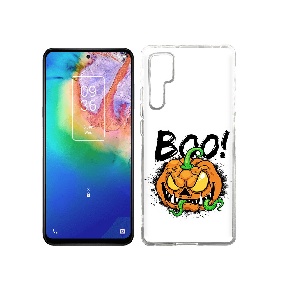 

Чехол MyPads Tocco для TCL 20 Pro Хэллоуин бу, Прозрачный, Tocco