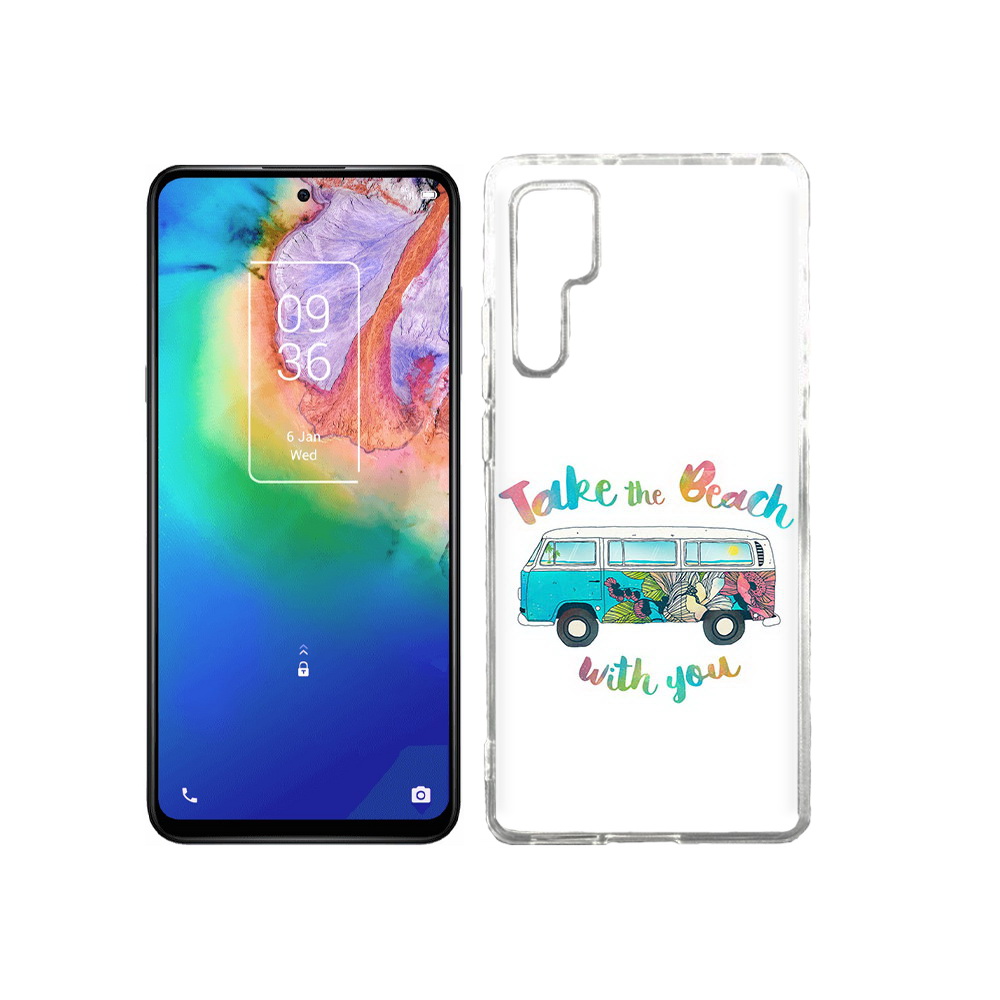 

Чехол MyPads Tocco для TCL 20 Pro Хиппи автобус, Прозрачный, Tocco