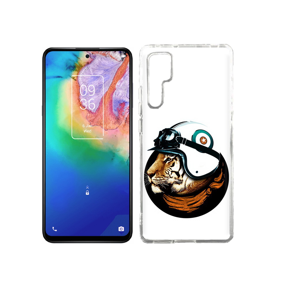 

Чехол MyPads Tocco для TCL 20 Pro Тигр в шлеме, Прозрачный, Tocco