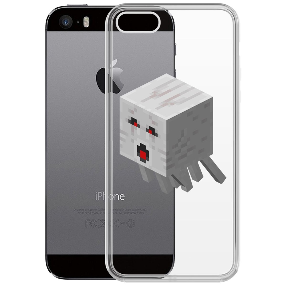 

Чехол-накладка Minecraft-Гаст для iPhone 5/5s, Прозрачный