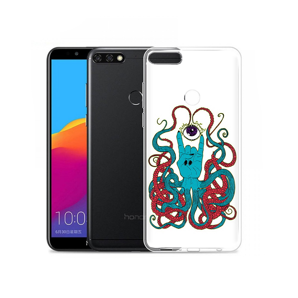 

Чехол MyPads Tocco для Honor 7C Pro осьминог-рука абстракция (PT113786.47.530), Прозрачный, Tocco