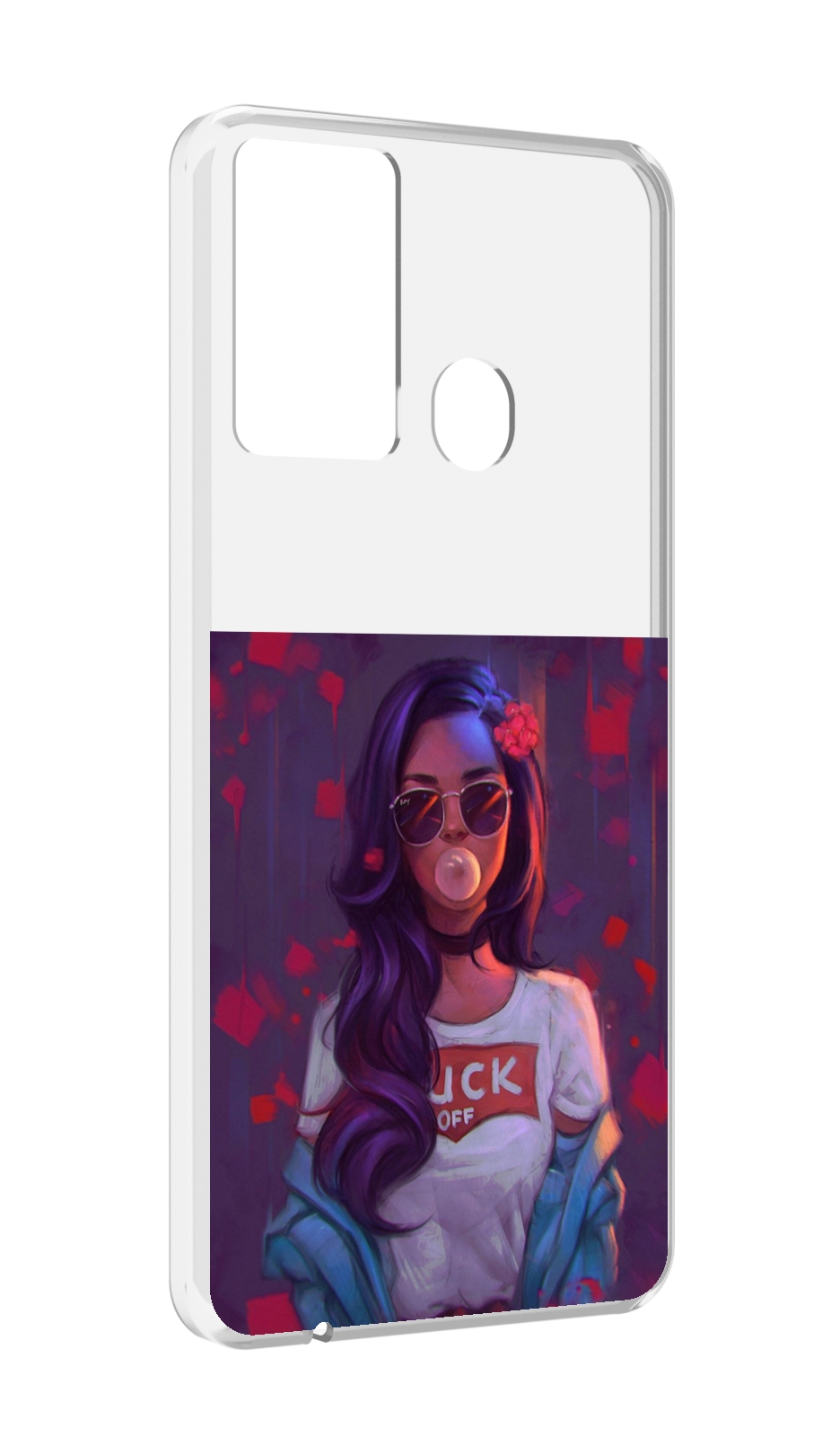 

Чехол MyPads девушка-с-жвачкой женской для Itel P37/Itel Vision 2S, Прозрачный, Tocco