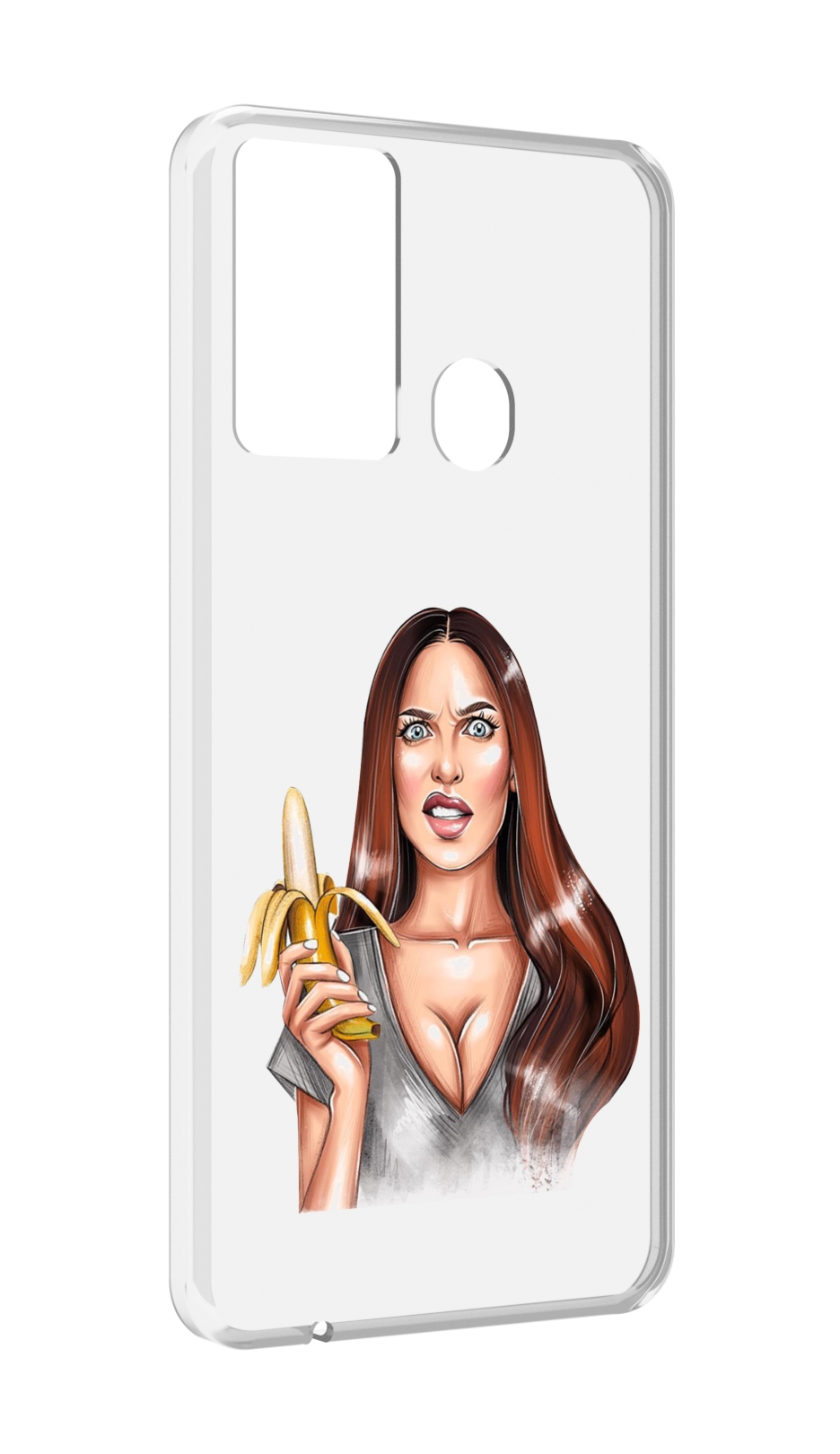 

Чехол MyPads девушка-с-бананом для Itel P37/Itel Vision 2S, Прозрачный, Tocco