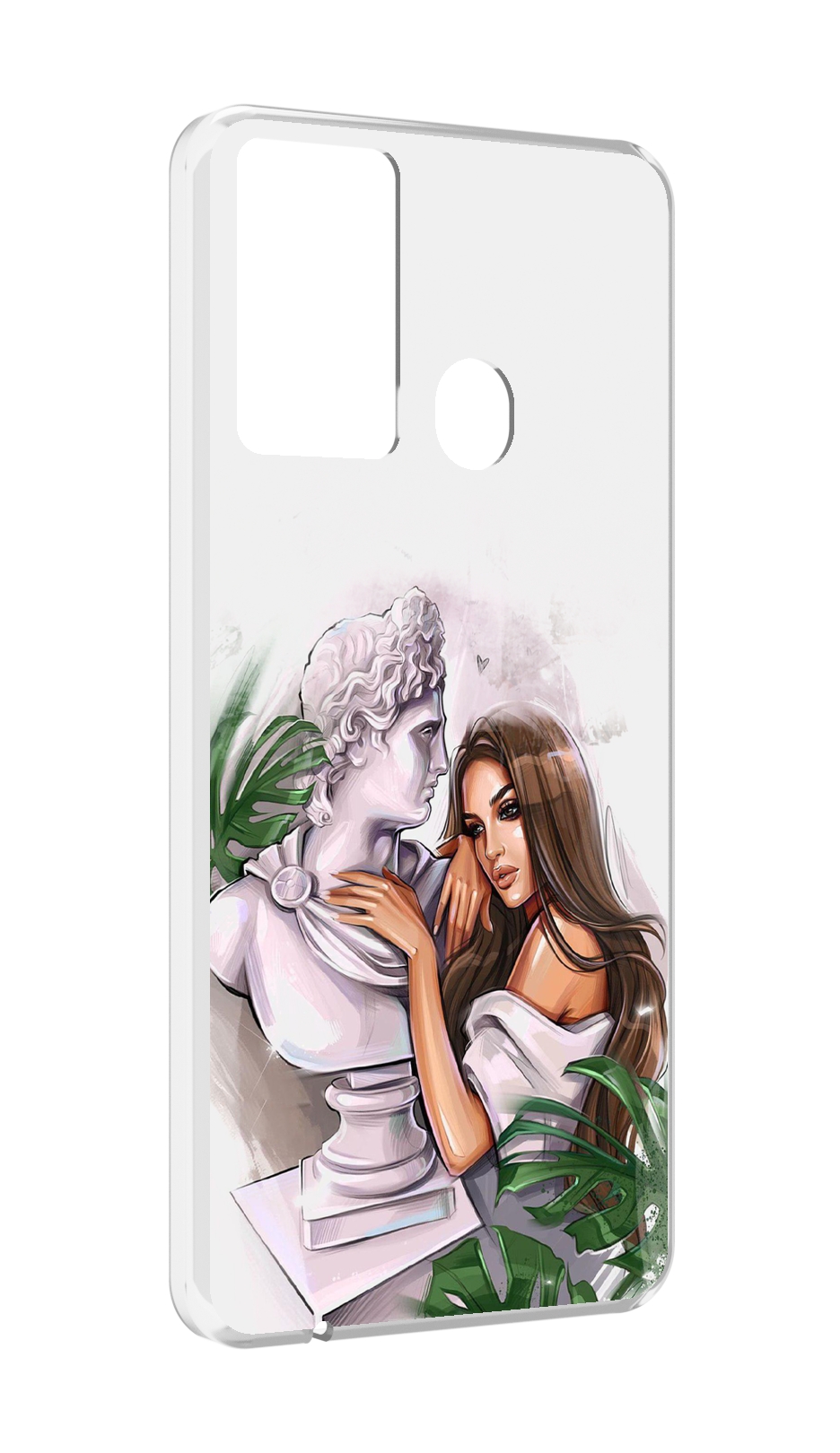 

Чехол MyPads девушка-модель-со-статуей женский для Itel P37/Itel Vision 2S, Прозрачный, Tocco