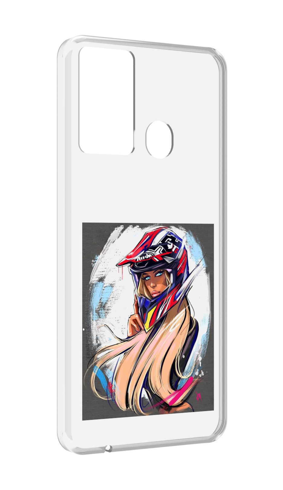 

Чехол MyPads девушка-в-шлеме для Itel P37/Itel Vision 2S, Прозрачный, Tocco