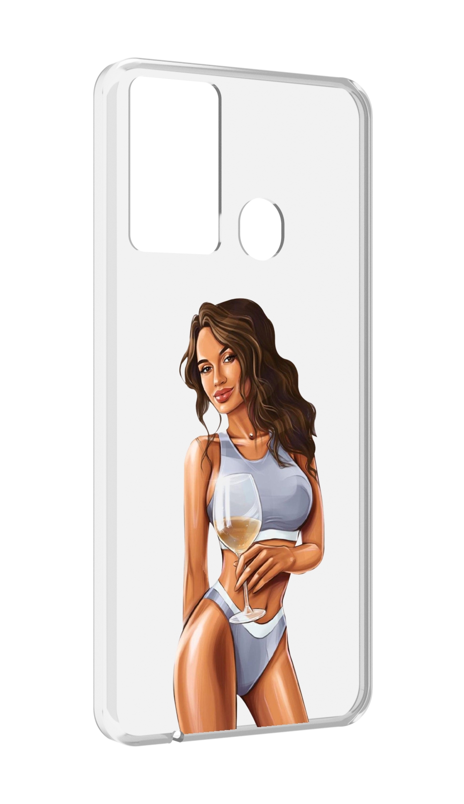 Чехол MyPads девушка-в-сером-купальнике- женский для Itel P37/Itel Vision 2S