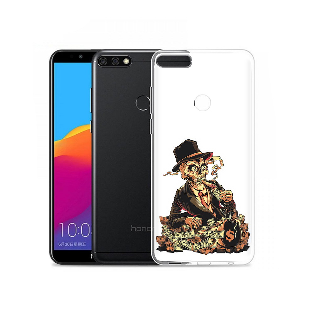 

Чехол MyPads Tocco для Honor 7C Pro нарисованный череп с сигаретой (PT113786.47.515), Прозрачный, Tocco