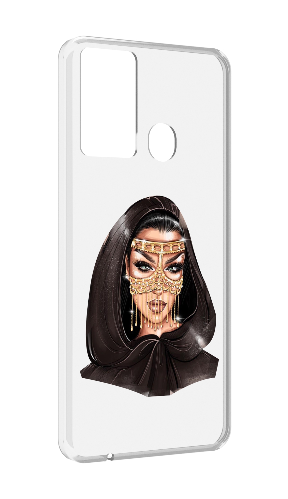 

Чехол MyPads девушка-в-золотой-маске для Itel P37/Itel Vision 2S, Прозрачный, Tocco