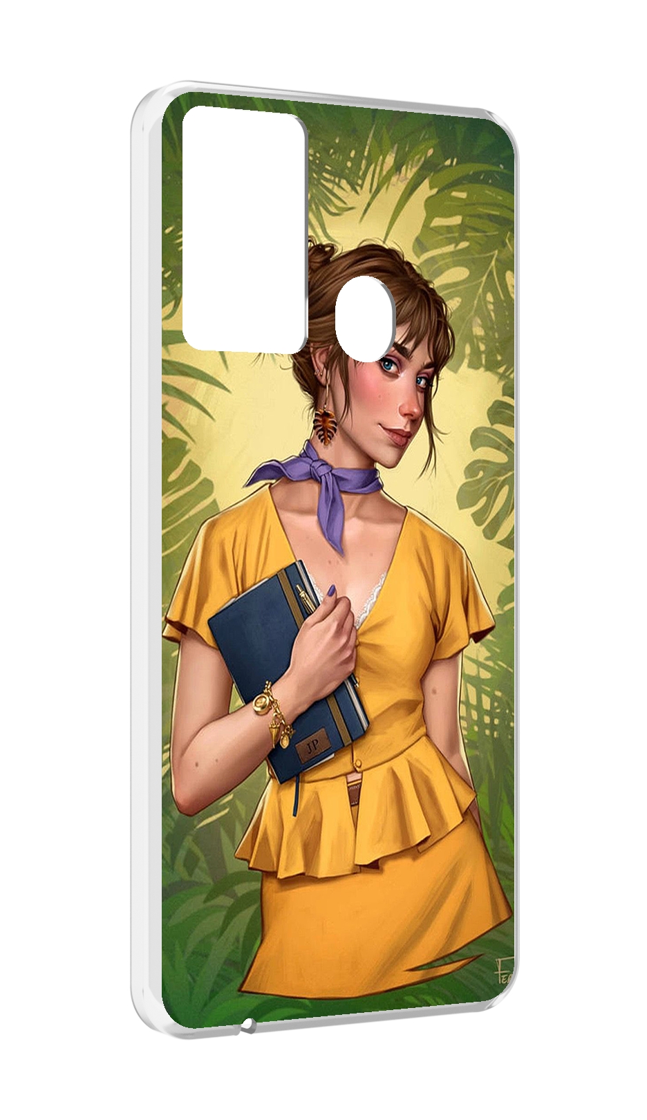 

Чехол MyPads девушка-в-зелени женский для Itel P37/Itel Vision 2S, Прозрачный, Tocco