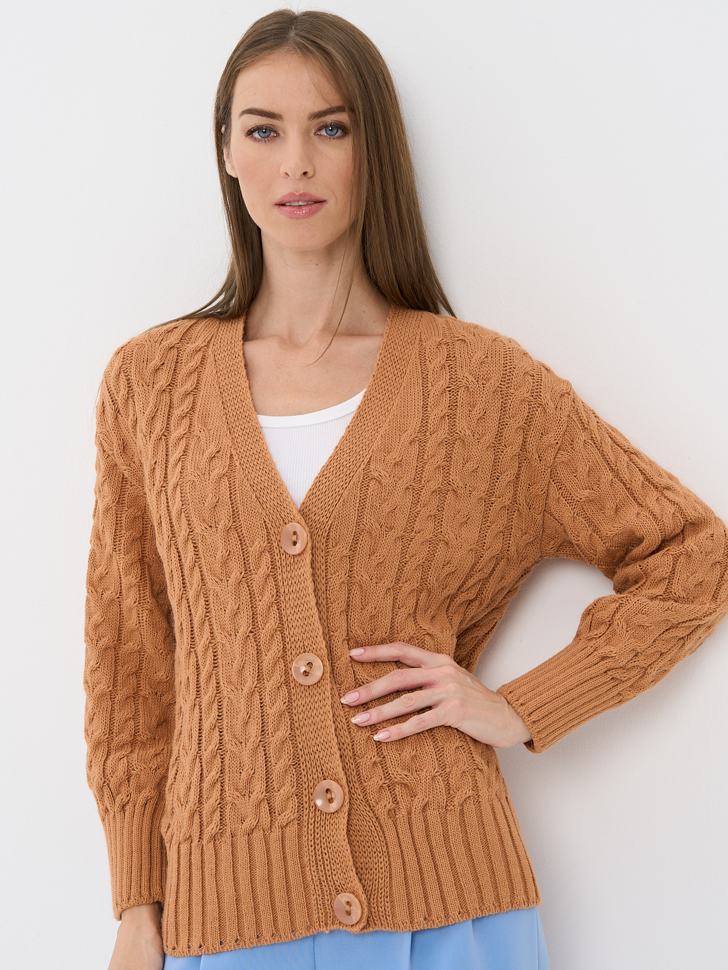 

Кардиган женский BE YOU 7222-14075 коричневый 42-44 RU, 7222-14075