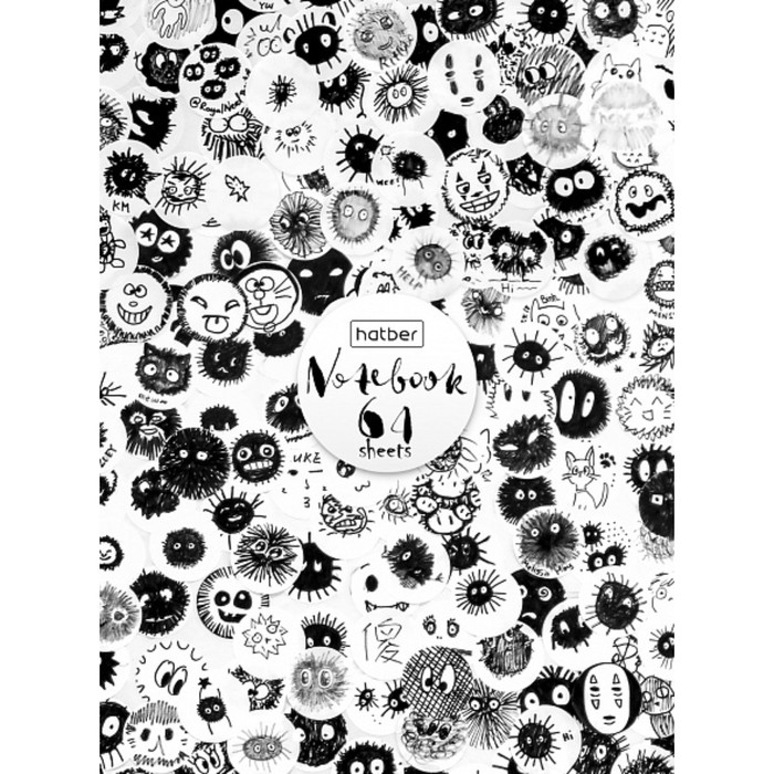 

Hatber Записная книжка, А6, 64 листов, в клетку/линейку, "Прикольные кляксы",матовая ламин