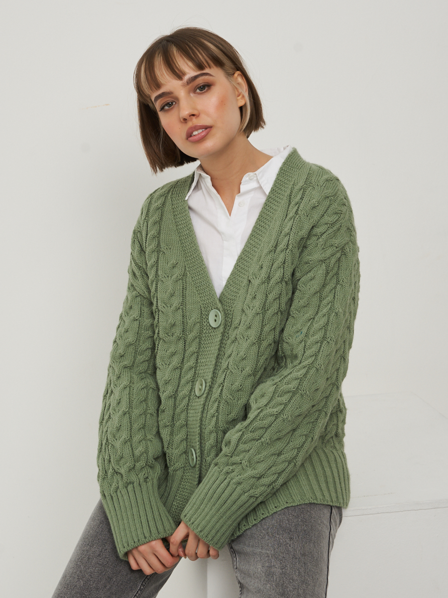 

Кардиган женский BE YOU 7222-14075 зеленый 42-44 RU, 7222-14075