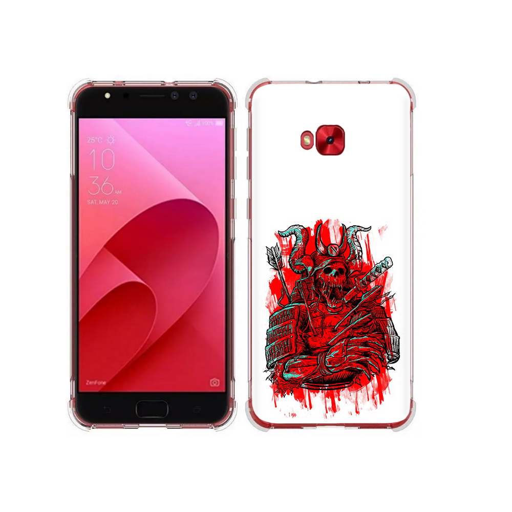 

Чехол MyPads Tocco для Asus ZenFone 4 Selfie красный скелет воин (PT76274.652.413), Прозрачный, Tocco
