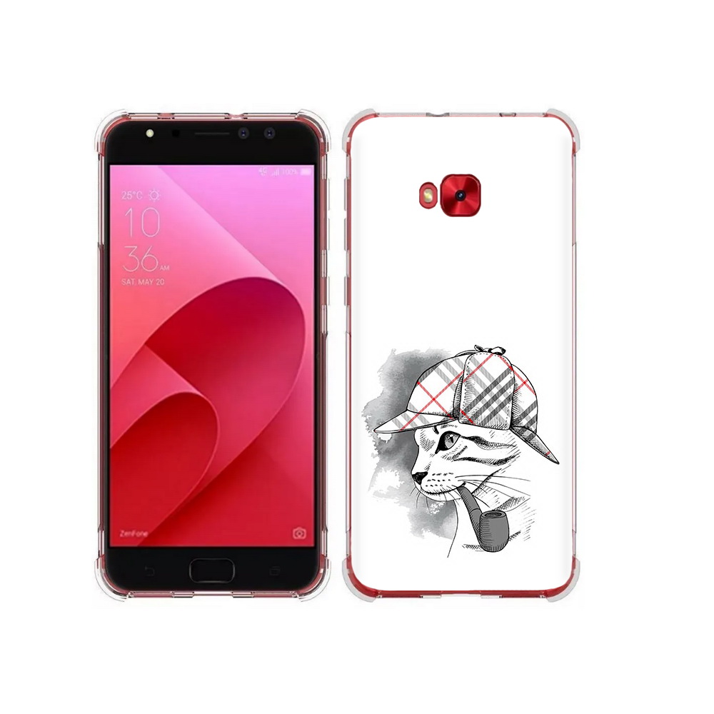 Чехол MyPads Tocco для Asus ZenFone 4 Selfie кошка с трубкой (PT76274.652.405)