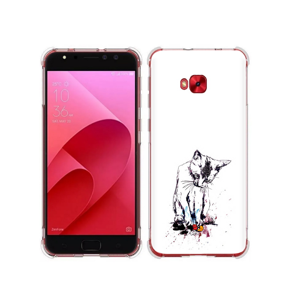 

Чехол MyPads Tocco для Asus ZenFone 4 Selfie кот и микки (PT76274.652.399), Прозрачный, Tocco