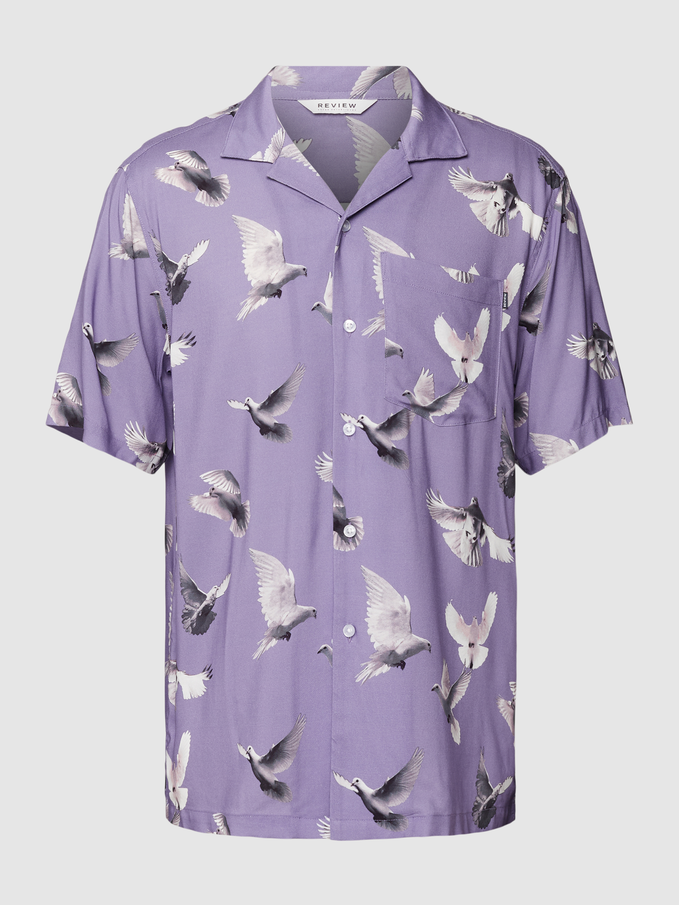 Рубашка мужская Review 1783523 фиолетовая XS (доставка из-за рубежа)