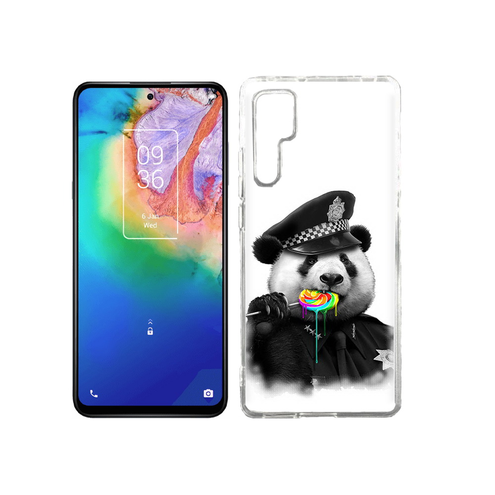 

Чехол MyPads Tocco для TCL 20 Pro Панда полиция, Прозрачный, Tocco