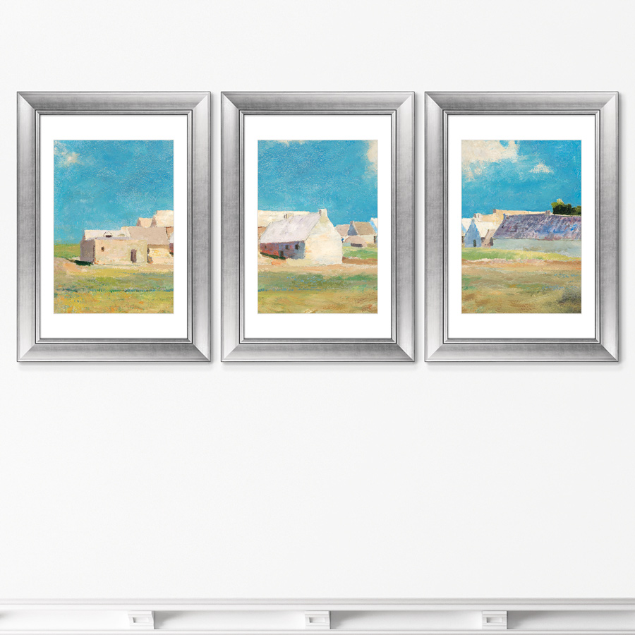 фото Репродукция набор из 3-х картин breton village, 1890г. картины в квартиру