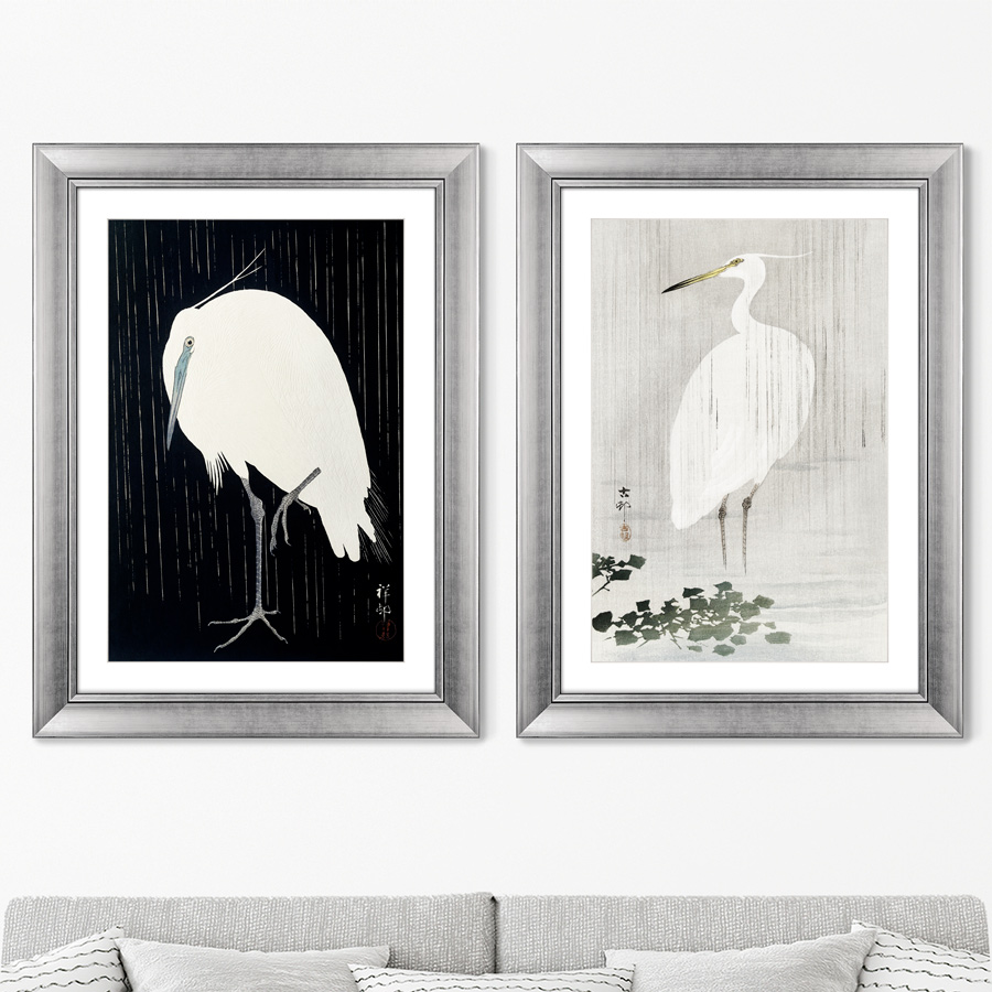 

Набор из 2-х репродукций картин в раме Egrets in the rain 1925г. 60,5х80,5см