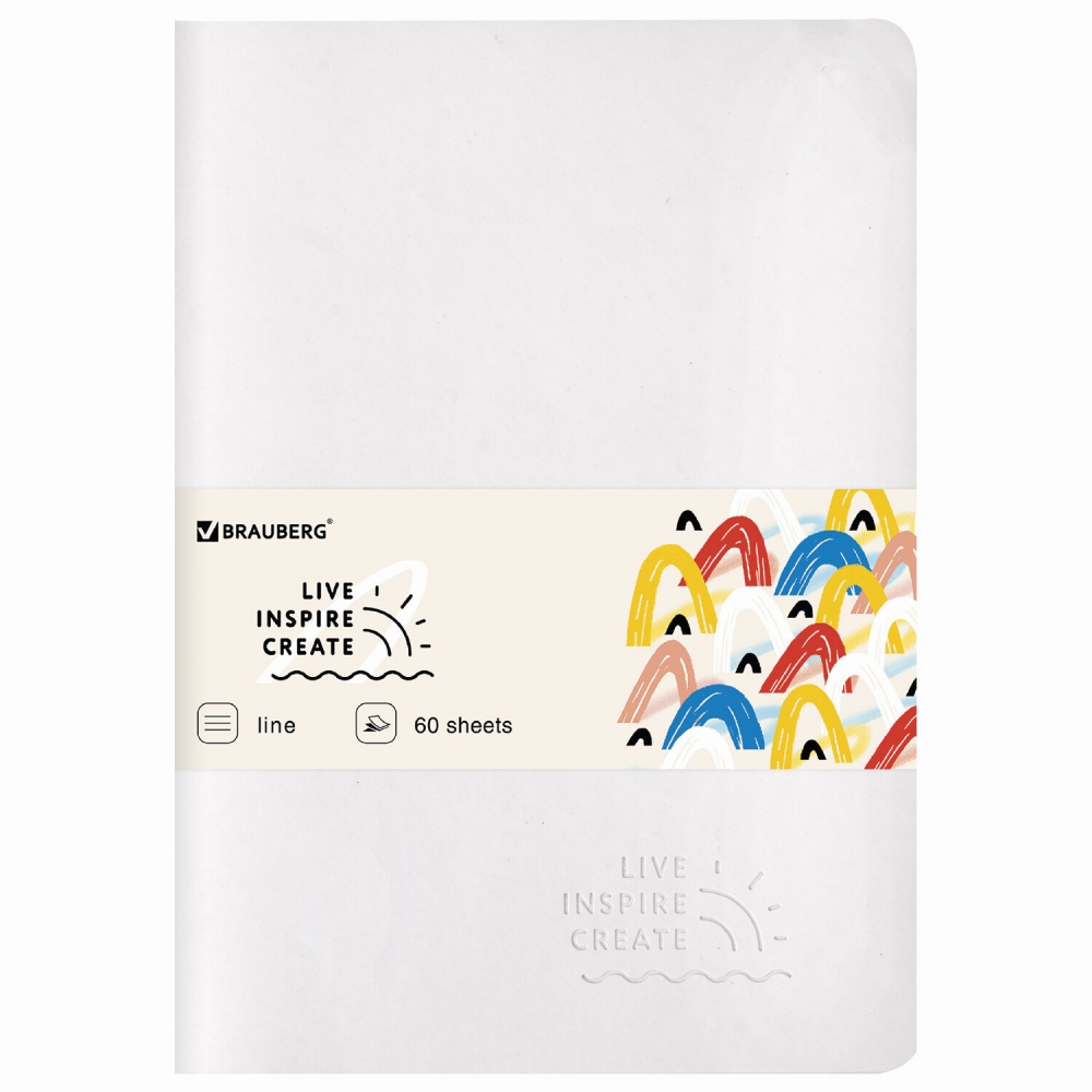 

Набор из 2 шт, Тетрадь 60 л. в линию Brauberg Rainbow, B5 (179х250мм), белый