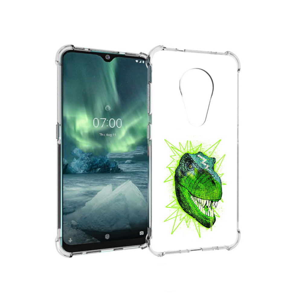

Чехол MyPads Tocco для Nokia 7.2 зеленый динозавр (PT139171.105.358), Прозрачный, Tocco