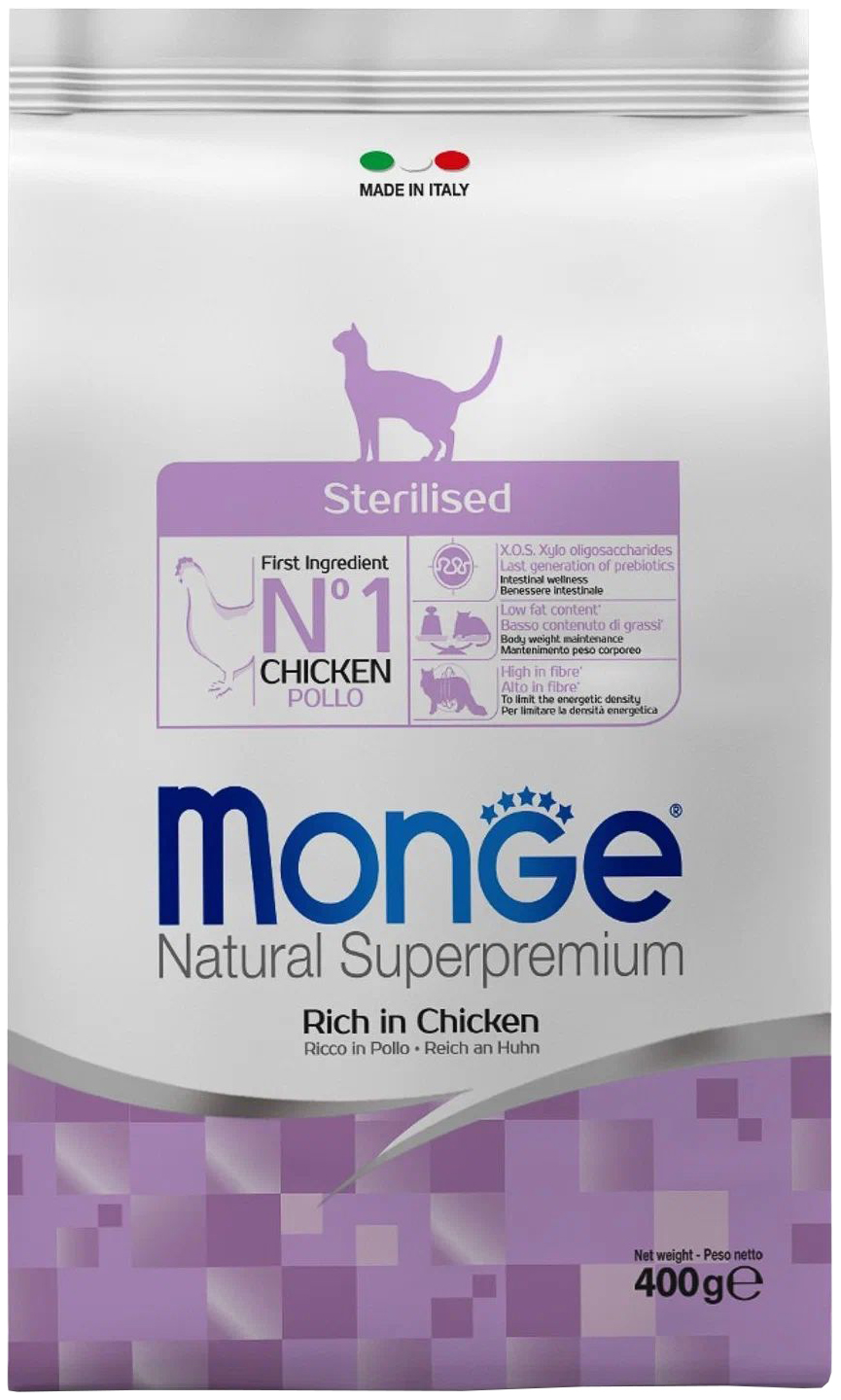 Сухой корм для стерилизованных кошек Monge Speciality Line Monoprotein курица 400 г