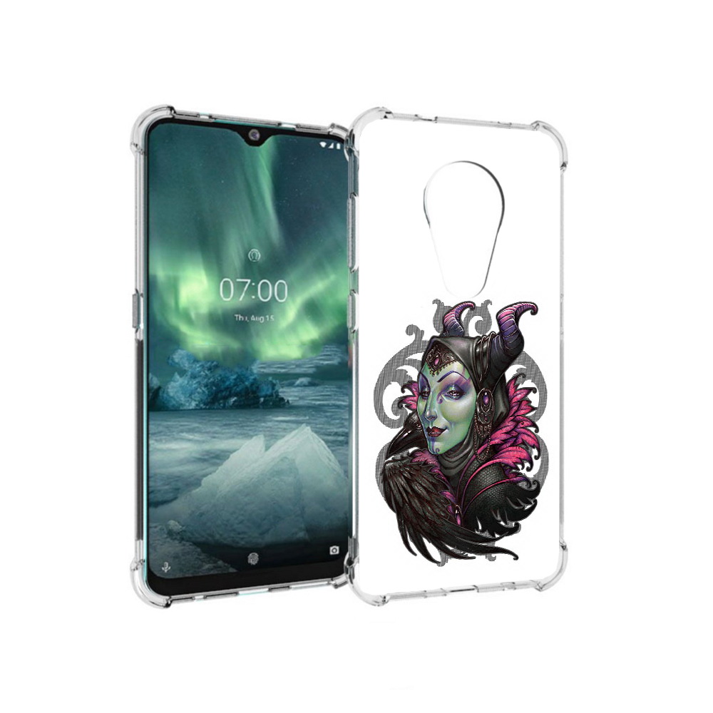 

Чехол MyPads Tocco для Nokia 7.2 зеленая девушка с вороном (PT139171.105.357), Прозрачный, Tocco