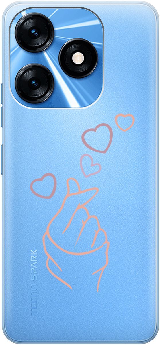 

Силиконовый чехол на Tecno Spark 10 "K-Heart" прозрачный, Прозрачный;розовый, 159543