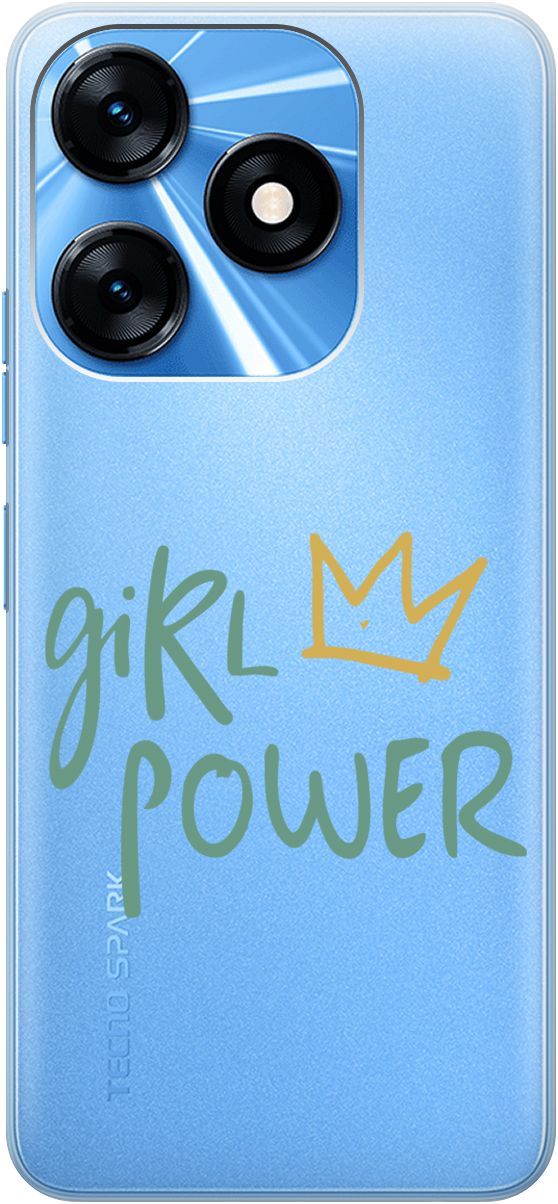 

Силиконовый чехол на Tecno Spark 10 "Girl Power!" прозрачный, Прозрачный;зеленый, 159542