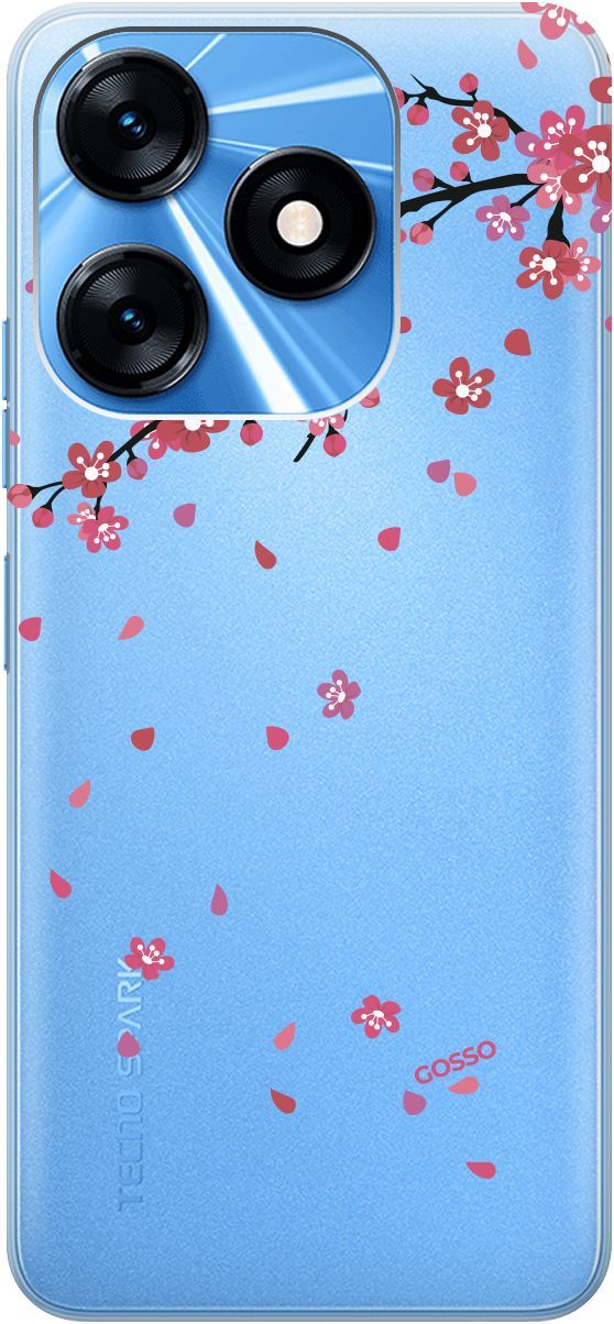 

Силиконовый чехол на Tecno Spark 10 "Sakura" прозрачный, Прозрачный;коричневый, 159542
