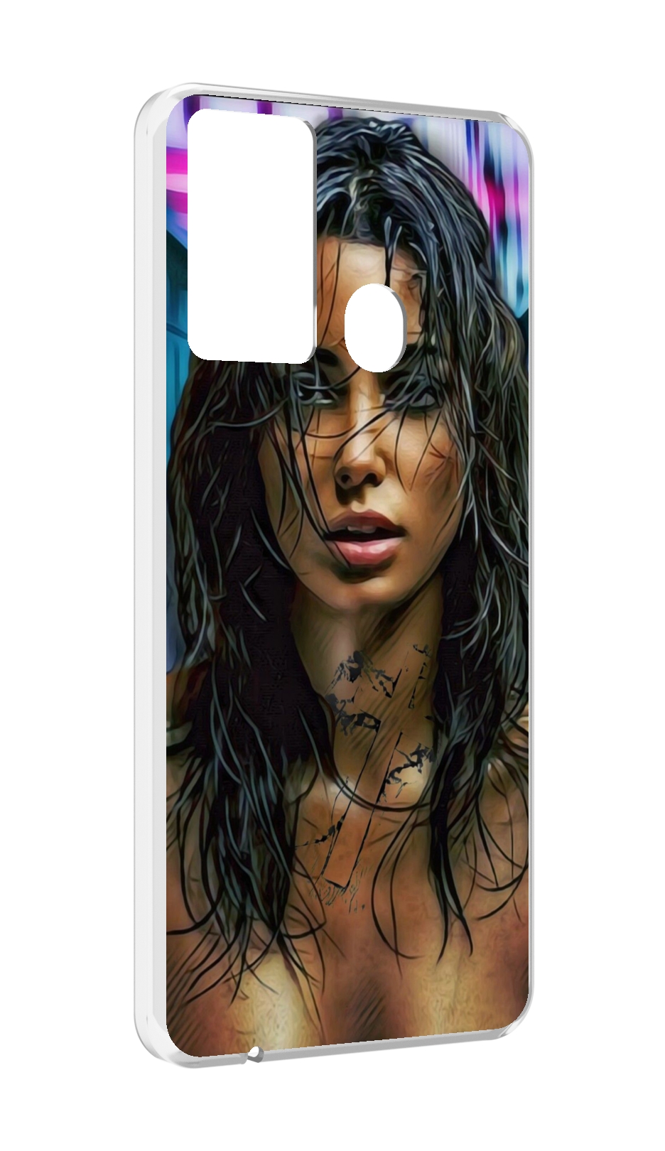 Чехол MyPads девушка с мокрыми волосами женский для Itel P37/Itel Vision 2S