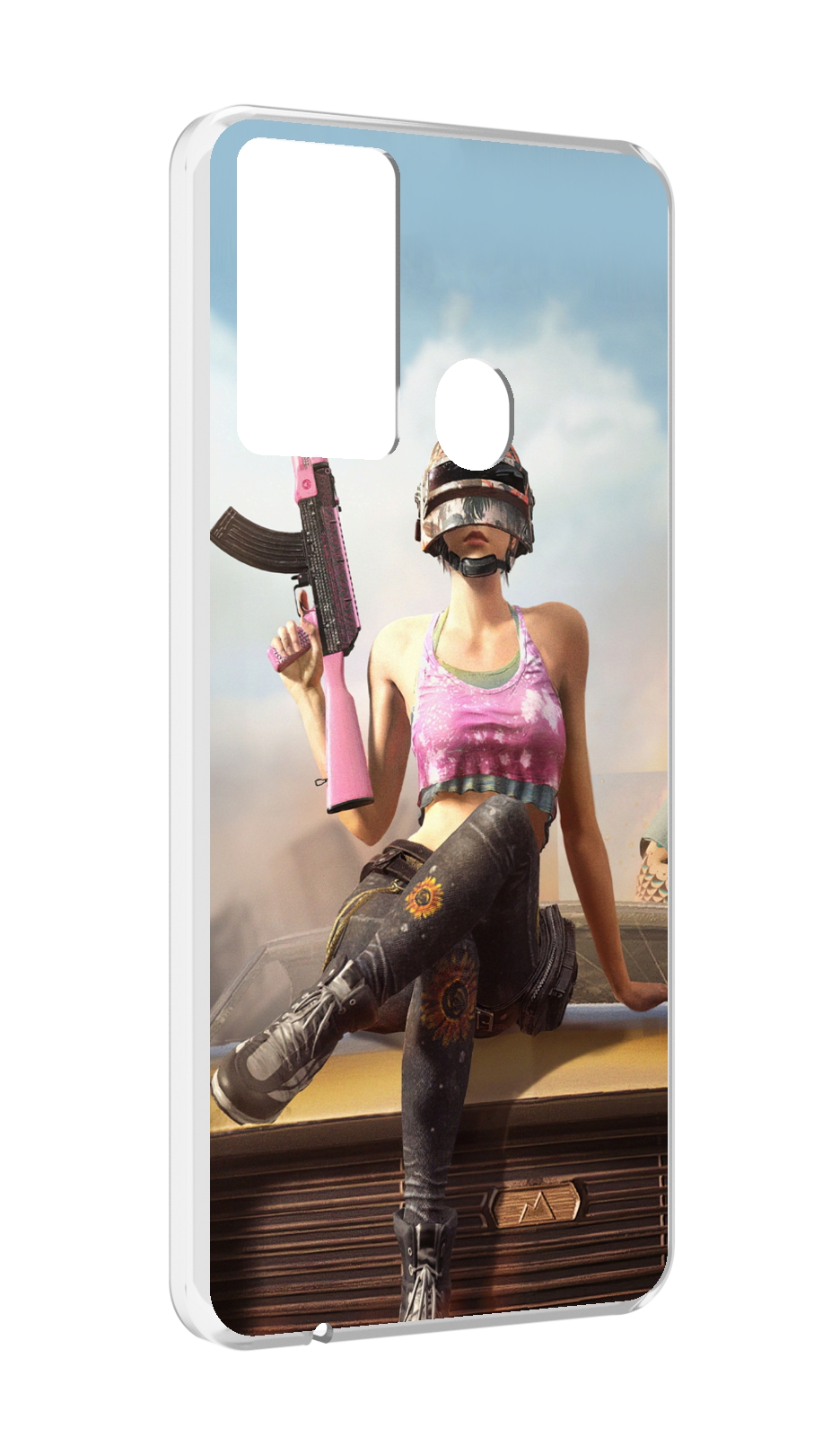 

Чехол MyPads девушка из PUBG для Itel P37/Itel Vision 2S, Прозрачный, Tocco