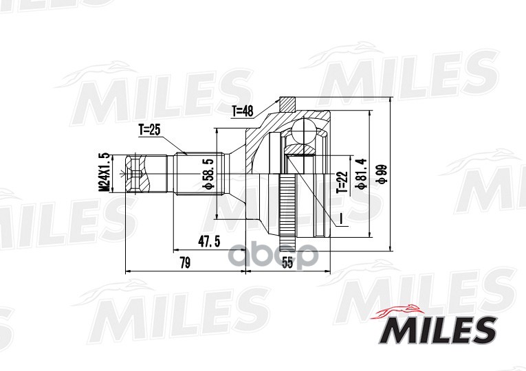 

ШРУС наружный PEUGEOT 206 1.6 00- (с ABS) (SKF VKJA5360) GA20374