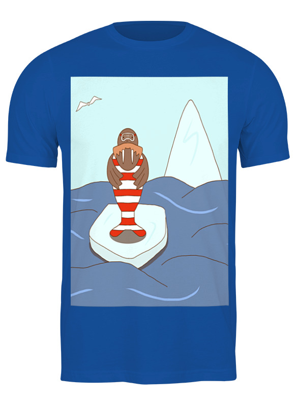 

Футболка мужская Морж - стиляга 2965534 Printio синяя XL, Морж - стиляга 2965534