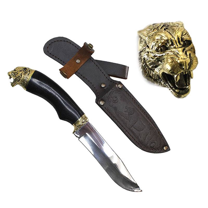 

Подарки Подарочный нож Тигр из стали 40х13 с ножнами, Серебристый, d100kp_tiger