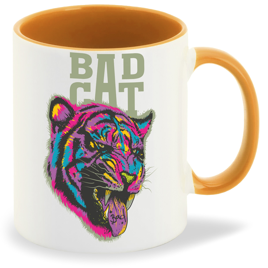 

Кружка CoolPodarok Животные Радужный тигр Bad cat, Животные Радужный тигр Bad cat