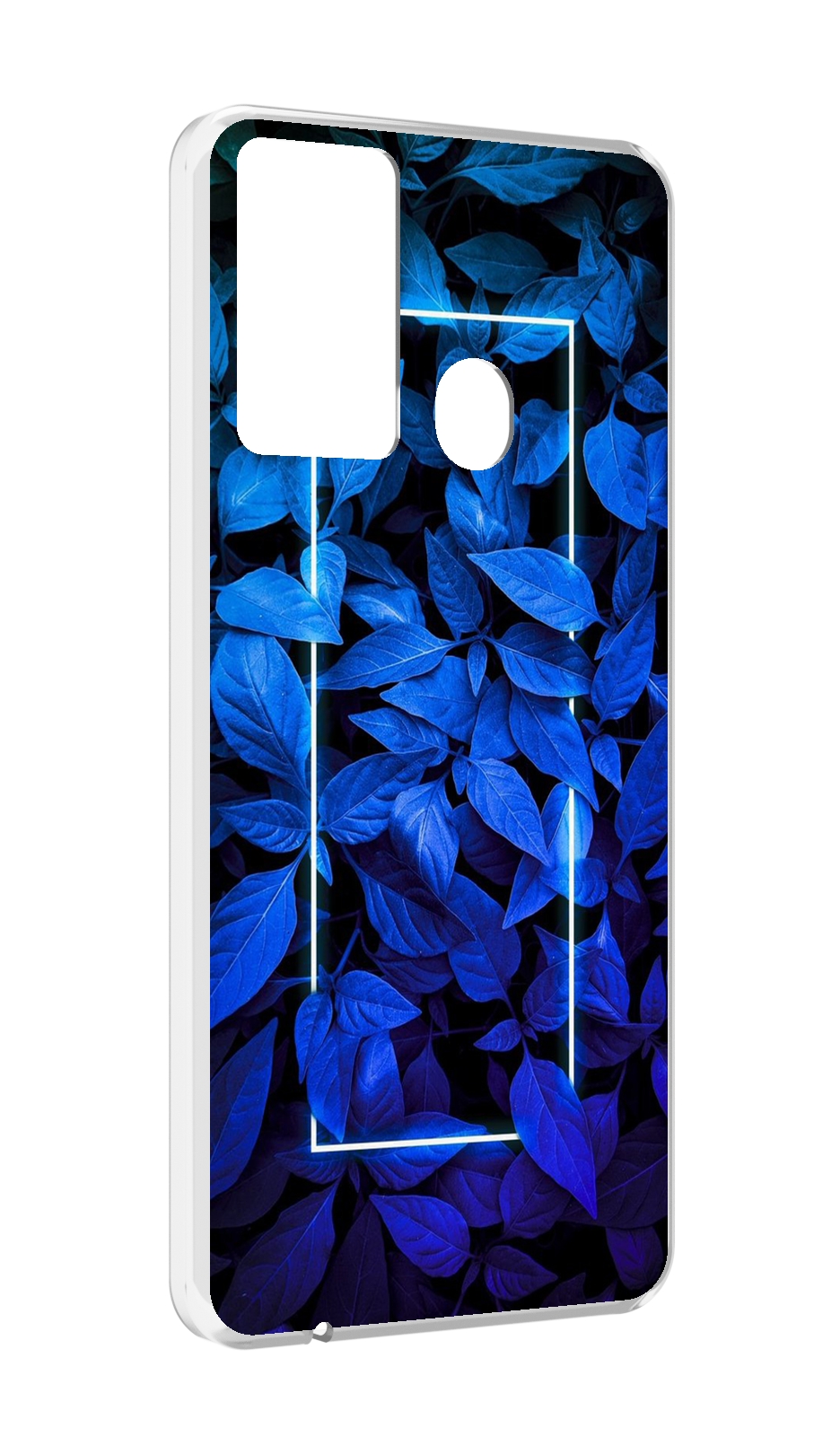 

Чехол MyPads голубые цветочки неон для Itel P37/Itel Vision 2S, Прозрачный, Tocco