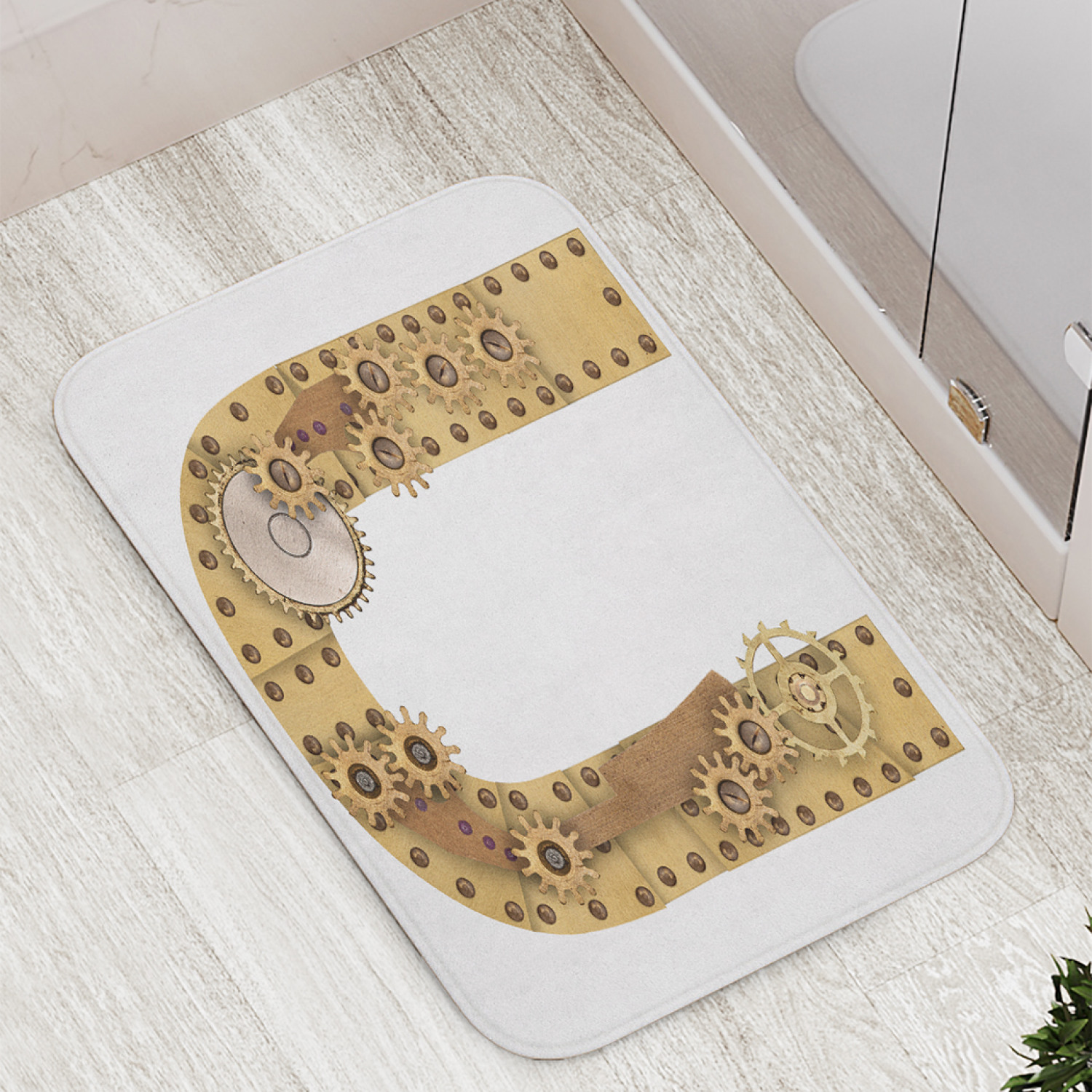 

Коврик JoyArty "Буква U в стиле стимпанк" для ванной, сауны, бассейна, 77х52 см, Буква U в стиле стимпанк