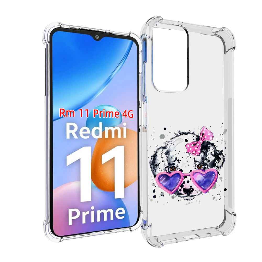 

Чехол MyPads долматинец в очках для Xiaomi Redmi 11 Prime 4G, Прозрачный, Tocco