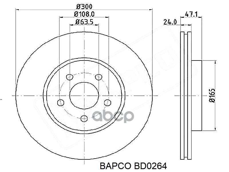 

Диск Тормозной Передний Вентилируемый BAPCO BD0264, BD0264