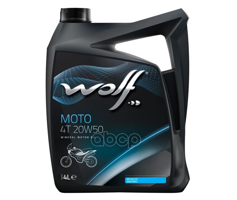 WOLF OIL 1043816 Масло для мототехники MOTO 4T 20W50 4L