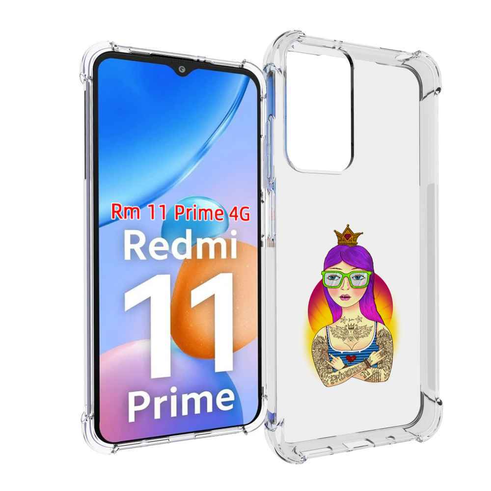 

Чехол MyPads девушка в татуировках с короной для Xiaomi Redmi 11 Prime 4G, Прозрачный, Tocco