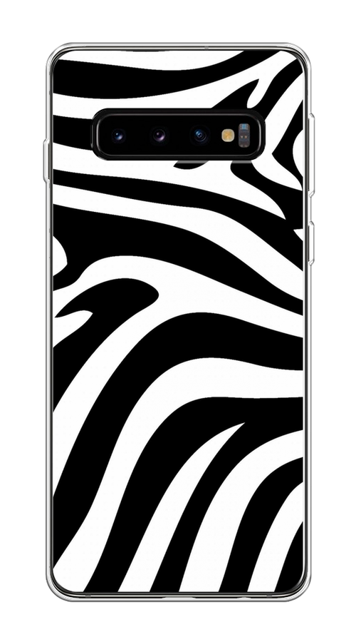 

Чехол на Samsung Galaxy S10 "Полоски зебры", Черный;белый;бежевый, 27050-1