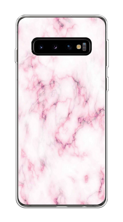 

Чехол на Samsung Galaxy S10 "Мрамор с розовым", Белый;розовый, 27050-1