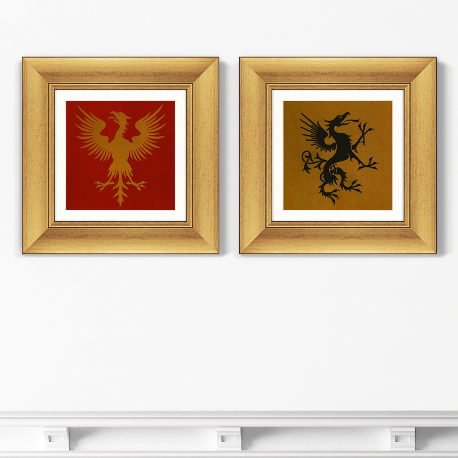 

Набор из 2-х репродукций картин Seamless pattern featuring griffin 1892г. 35,5х35,5см