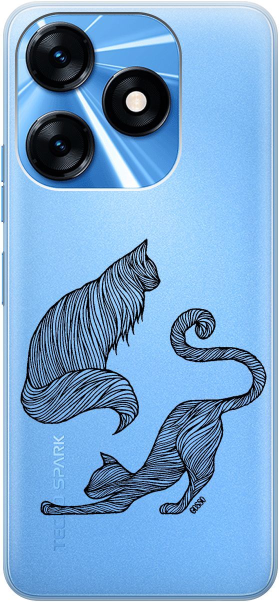 

Силиконовый чехол на Tecno Spark 10 "Lazy Cats" прозрачный, Прозрачный;серый, 159542