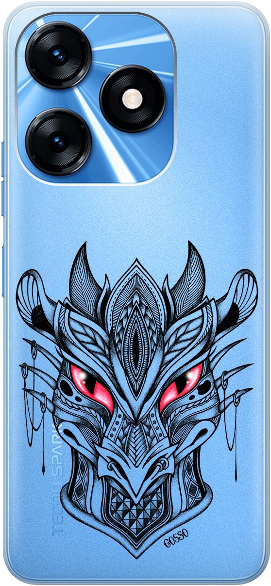 

Силиконовый чехол на Tecno Spark 10 "Dragon" прозрачный, Прозрачный;черный, 159542