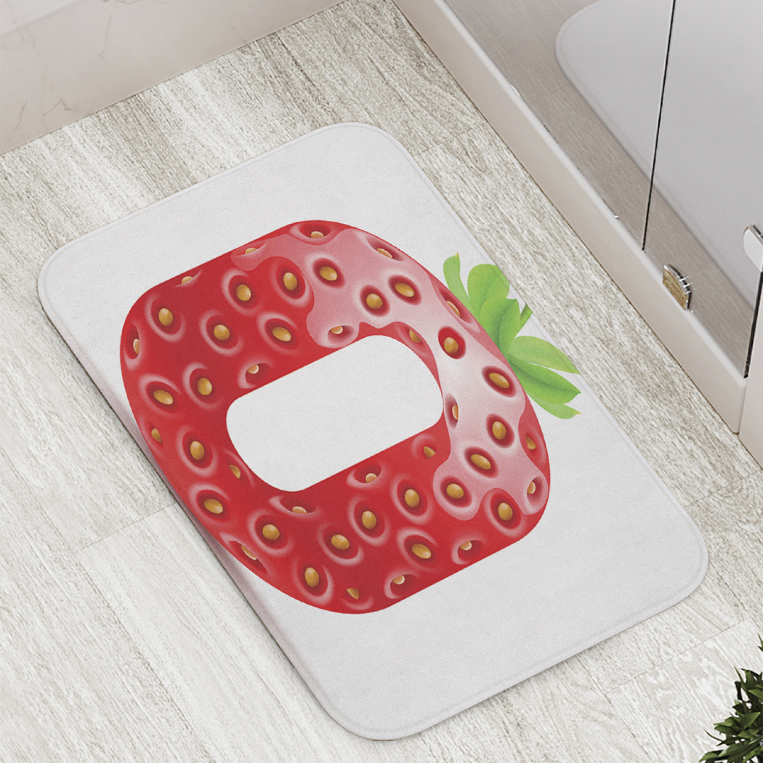 

Коврик противоскользящий JoyArty "Клубничная буква O" для ванной, сауны, бассейна, 77х52см, Клубничная буква O