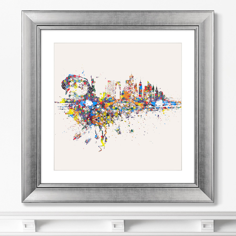 Репродукция картины в раме Нью-Йорк оптимистическая абстракция 2016г. Размер 60,5х60,5см
